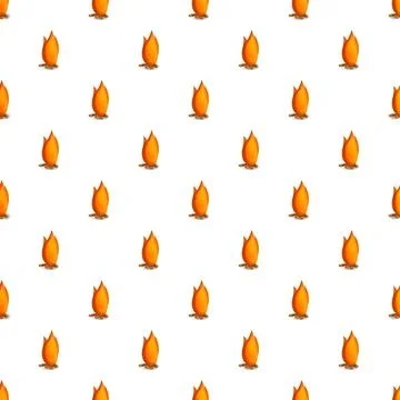 Campfire flame burning a seamless pattern background Stock Illustration