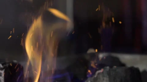 Campfire flame with coals Video stock 157142250