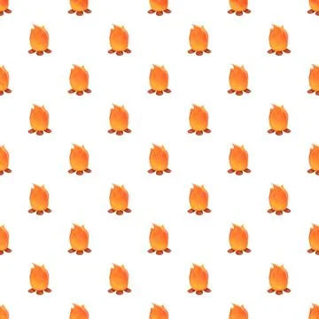 Campfire flame fire seamless pattern repeating background Illustrazione stock