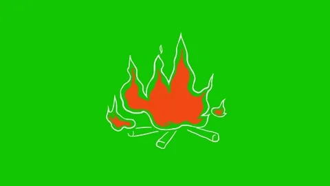 Campfire Flame Loop Animation Stock Footage 340368142