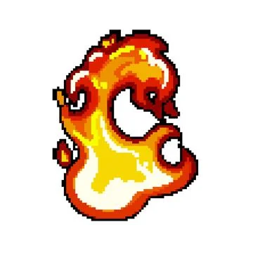 Campfire flame pixel art vector illustration Illustrazione stock