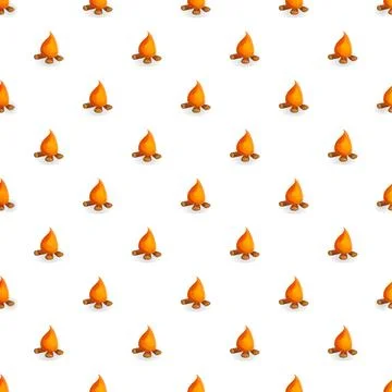 Campfire flame wood pattern with white background Illustrazione stock