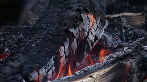 Campfire Flames 240 fps slow motion close Stock Footage 11918921