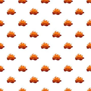 Campfire flames burning brightly seamless pattern background Stock Illustration