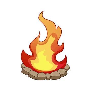Campfire flames burning with heat and warmth Stock-Illustration