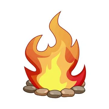 Campfire flames burning with heat and warmth Stock-Illustration