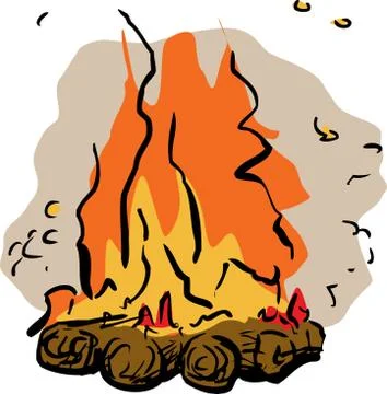 Campfire with Flames Stock Illustration