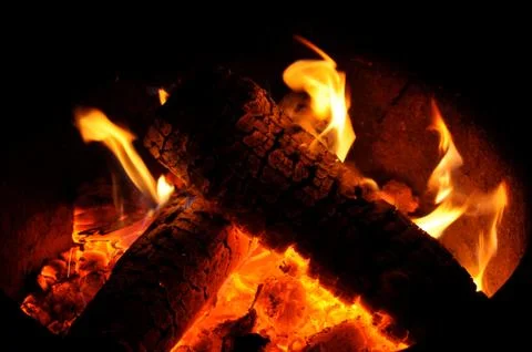 Campfire flames Fotos Stock