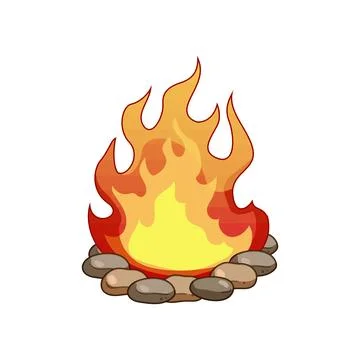 Campfire flames providing warmth and light Stock-Illustration