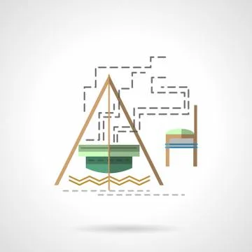 Campfire flat color vector icon Stock Illustration