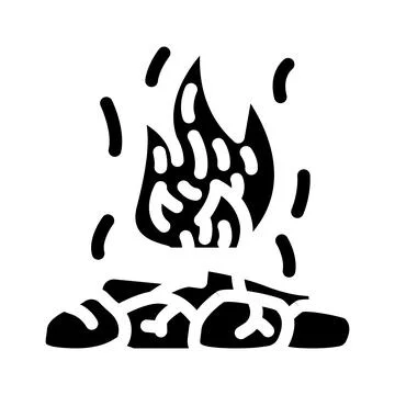 Campfire glyph icon vector illustration Stockillustratie