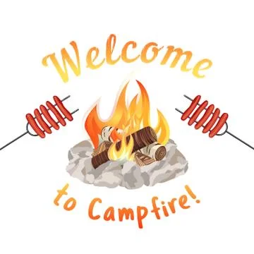 Campfire icon concept Stock Illustration