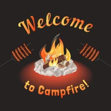 Campfire icon concept Stock Illustration