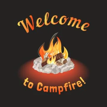 Campfire icon concept Stock Illustration