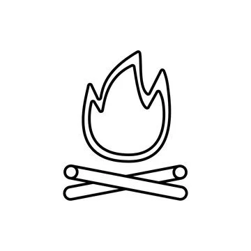 Campfire icon element of camping icon for mobile concept and web apps. Thin l Stock Illustration