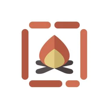 Campfire icon flat style vector illustration Stock Illustration