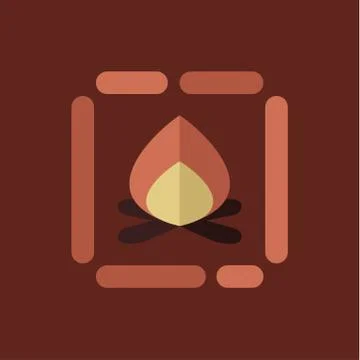 Campfire icon flat style vector illustration Stock Illustration
