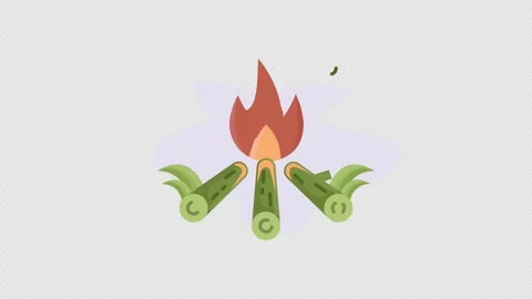 Campfire icon illustration animation motion graphic video design Stock Footage 286180617