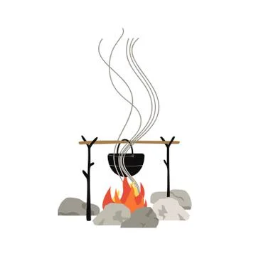 Campfire icon isolated Stock Illustration