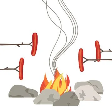 Campfire icon isolated Stock Illustration