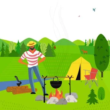 Campfire icon isolated Stock Illustration