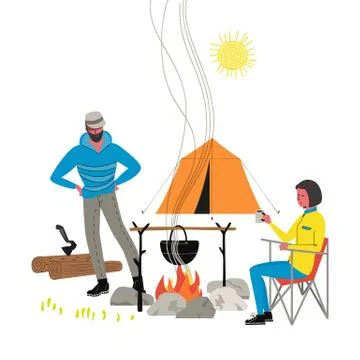 Campfire icon isolated Stock Illustration