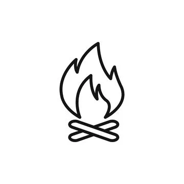 Campfire icon logo sign vector outline イラスト素材