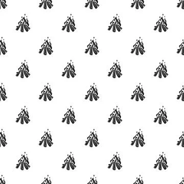 Campfire icon repeated in seamless pattern design Stock Illustration