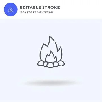 Campfire icon vector, filled flat sign, solid pictogram isolated on white, lo Stockillustratie