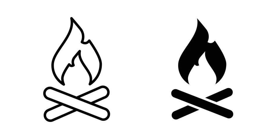 Campfire icon vector, symbol, logo illustrations Stock Illustration