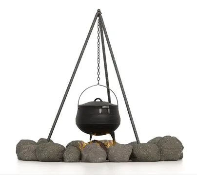 Campfire isolated on white background. 3D illustration 库存插图