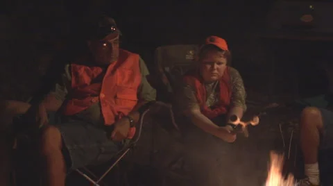 Campfire Kid Camping Stock Footage 905864