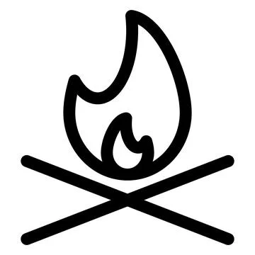 Campfire line icon vector illustration isolated on white background Ilustración de archivo