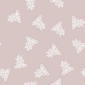 Campfire line vector seamless pattern 스톡 일러스트