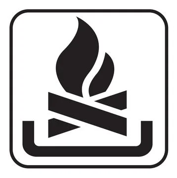 Campfire map symbol, national park pictogram Stock Illustration