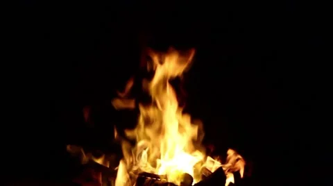 Campfire at Night Video stock 66055365