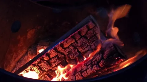 Campfire at night Stock Footage 136908263