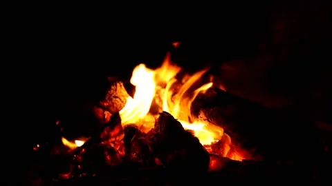 Campfire at night Stock Footage 154674338