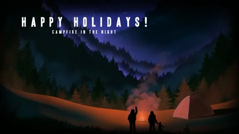 Campfire Night Stock Footage 260232127