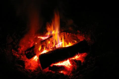 Campfire at night Stock Photos