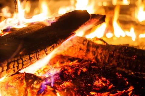 Campfire at night Stock Photos