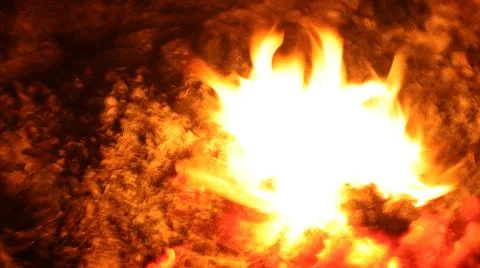 Campfire at night Stock Photos