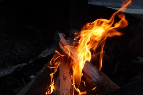 Campfire at night Stock Photos