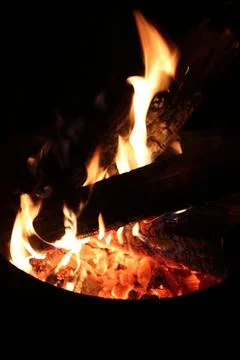 Campfire at night Stock Photos