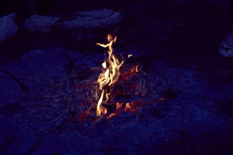 Campfire at night Stock Photos