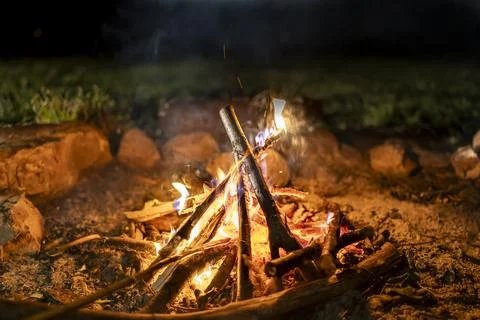 Campfire in the Night Foto stock