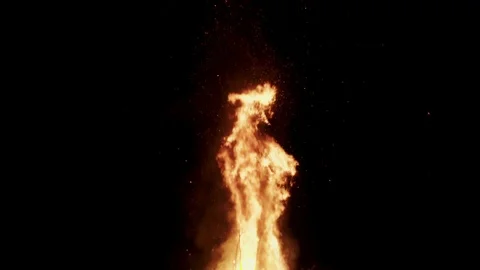 Campfire in the night - slow motion. Stock Footage 89826671