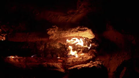 Campfire at Night: Warmth in Nature Stock Footage 293258932