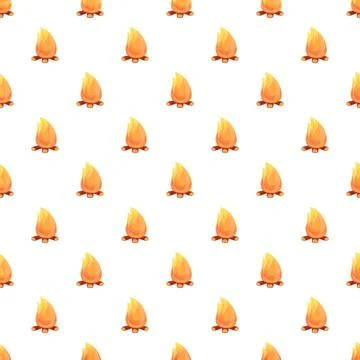 Campfire pattern creating a seamless fire background texture 스톡 일러스트
