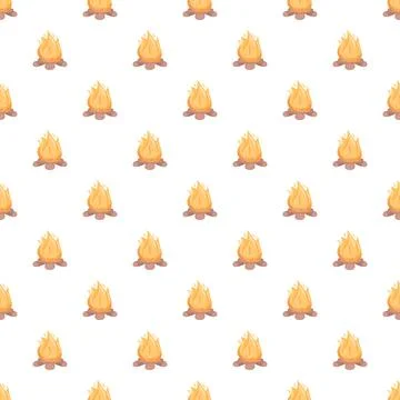 Campfire pattern with repeating flame illustrations Stock Illustration